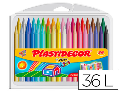 36 lápices cera Plastidecor